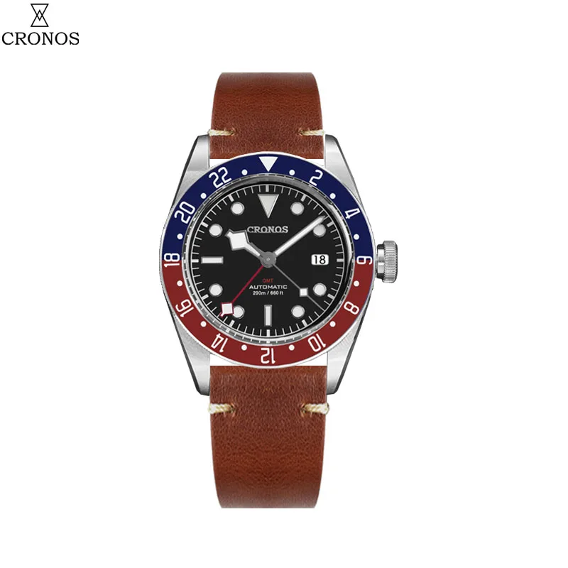 Cronos BB GMT Men Watch Automatic NH34 Coke Ceramic Bezel Bi