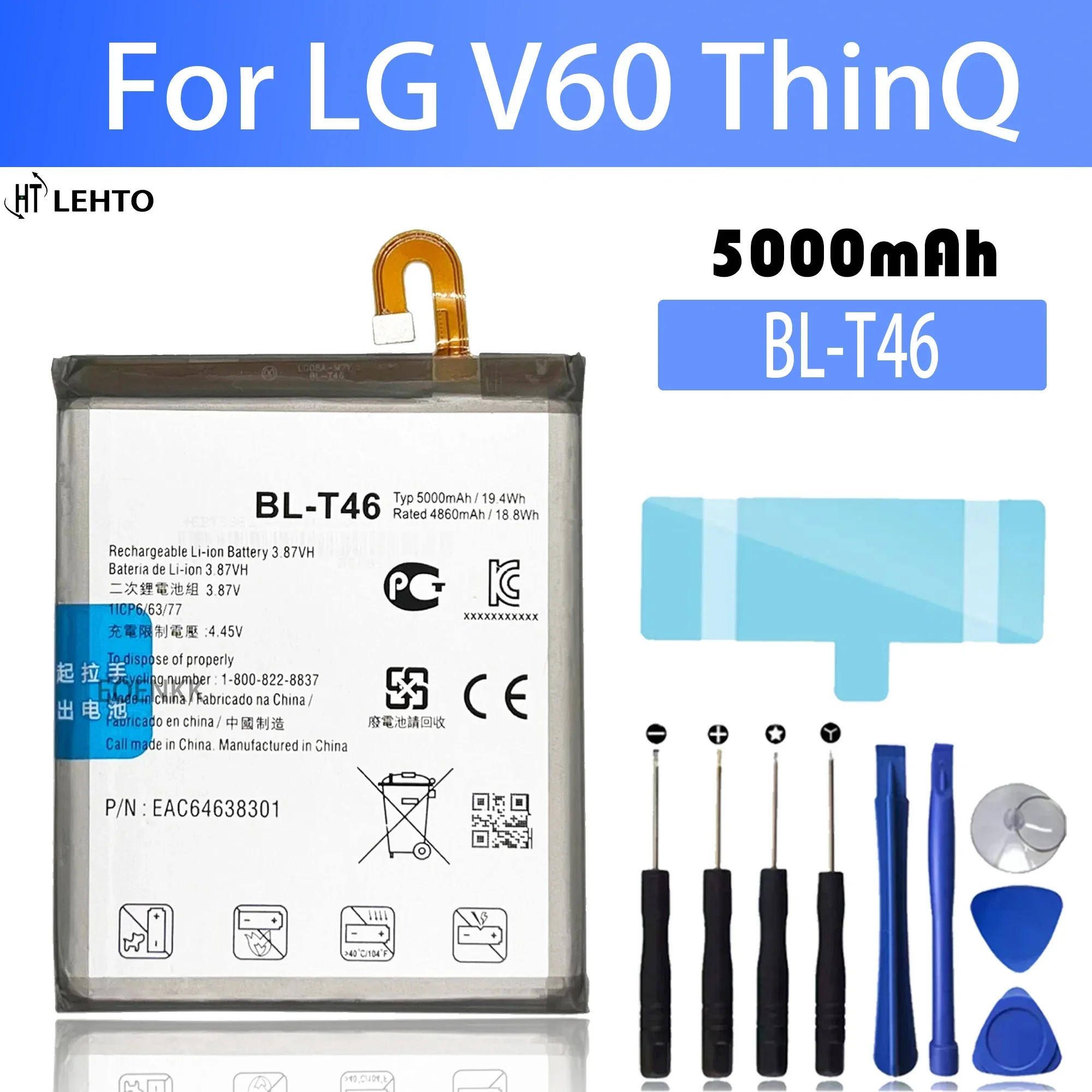 Original Replacement Phone Battery For LG V60 V50 V40 V30 V20 V10 ThinQ 5G ThinQ Q710 H930 H990N H961N LS998 Q8 2018 LM-V500