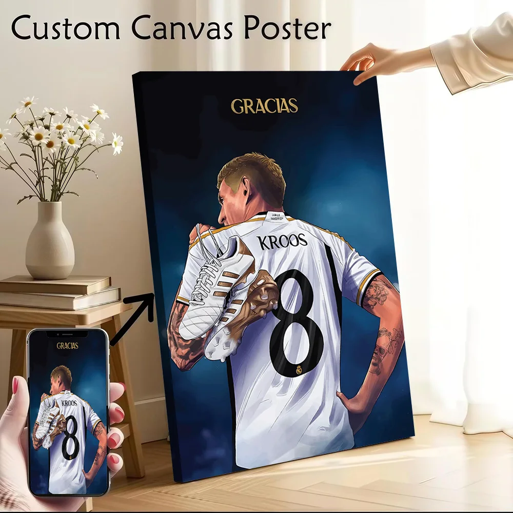 Toni Kroos Printed Canvas Poster Custom Pictures Wall Art Canvas Painting for Walls Decoration Living Room Wand Deko Home Arts