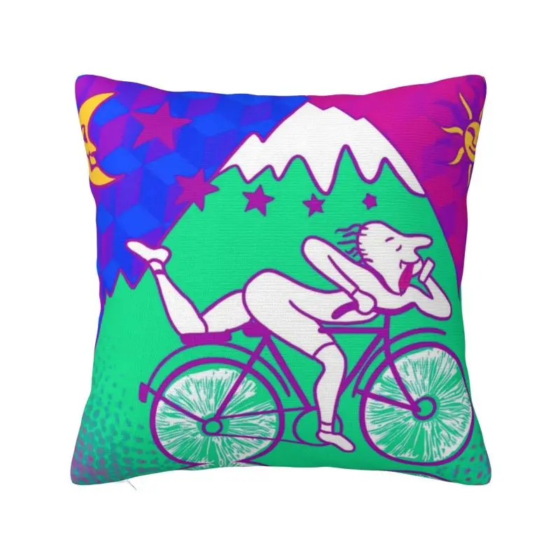 Albert Hoffman LSD Bicycle Day Pillow Covers Sofa Acid Blotter Party Luxury Cushion Cover Velvet Pillowcase