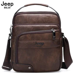 Jeep buluo bolsa transversal, masculina, de couro, alta capacidade, de ombro, para homens