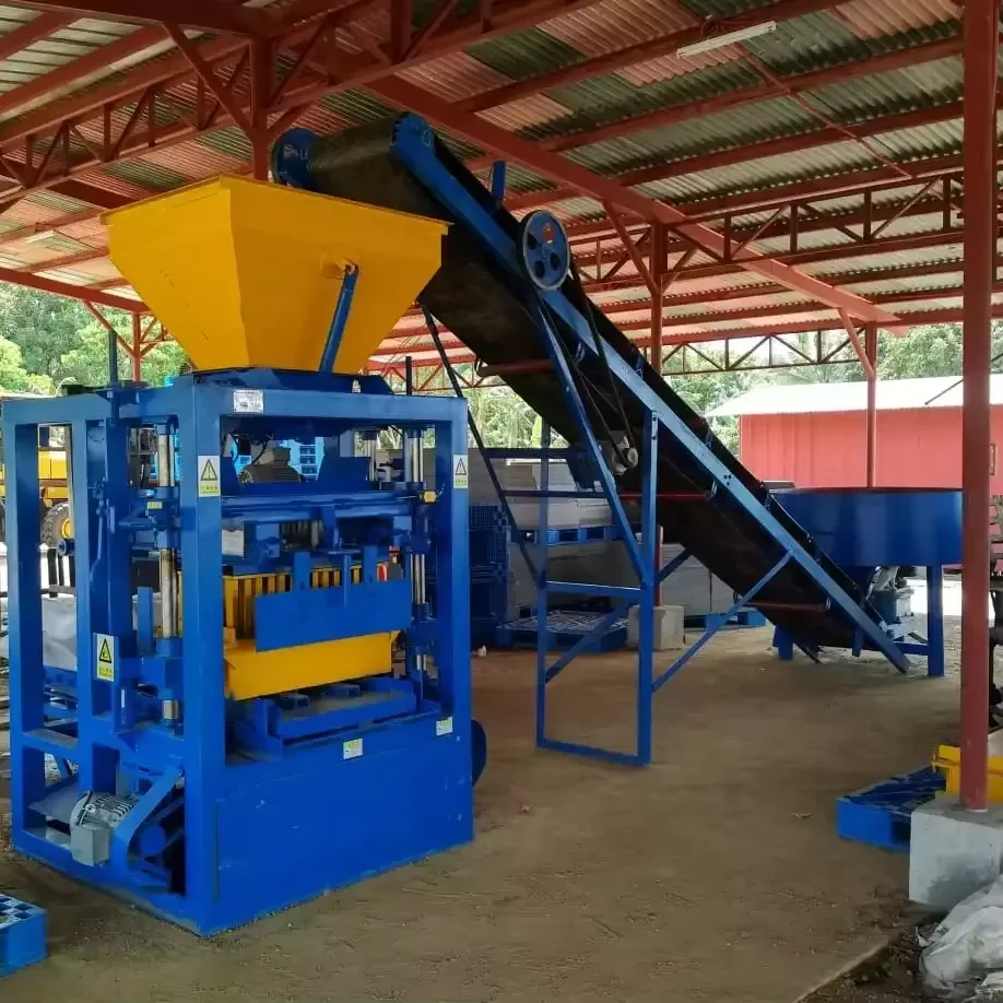 QT4-24 Manual Concrete Block Machine Interlocking Hollow Brick Making Machinery With Competitive Price Mold Motor PLC Component