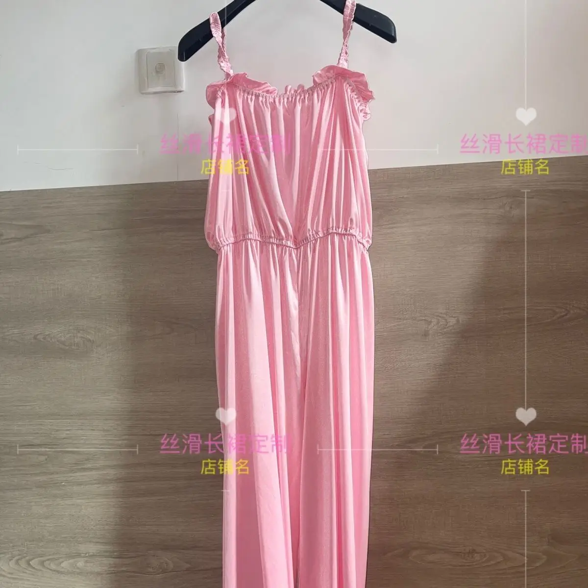 Autumn Spring Glossy Satin Silk Jumpsuit Sexy Women Sleeveless Sleeping Loose Wide Leg Pants Beachwear