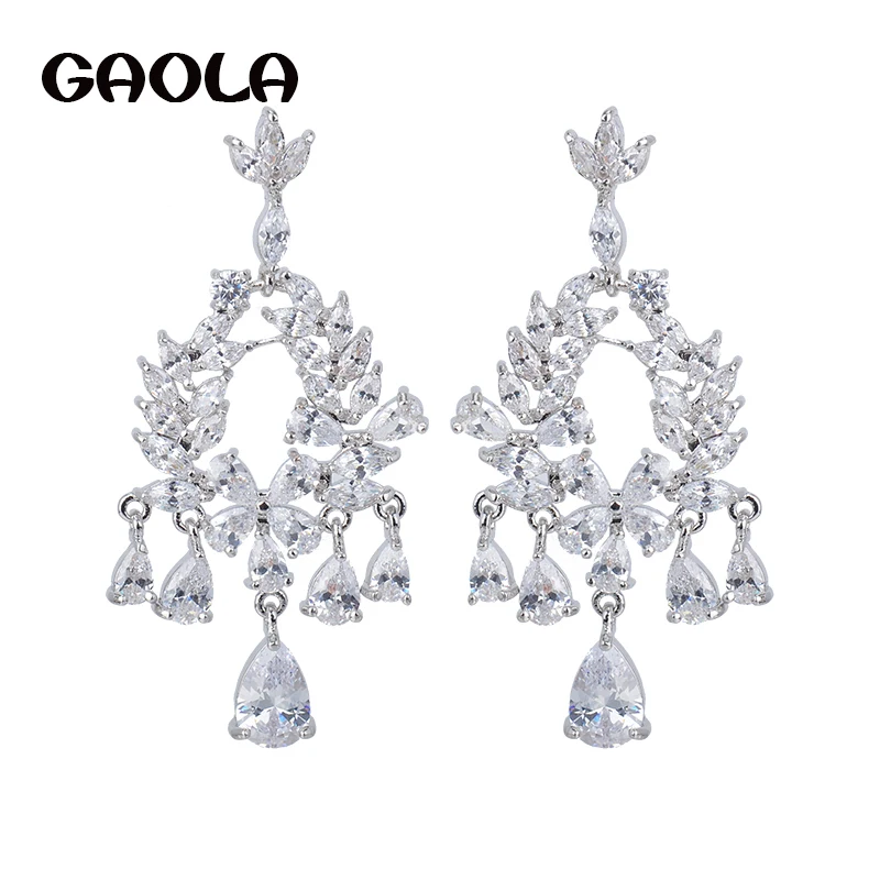 GAOLA High Quality Luxury Jewelry Vintage Style Waterdrop AAA Cubic Zirconia Earrings  GLE5115