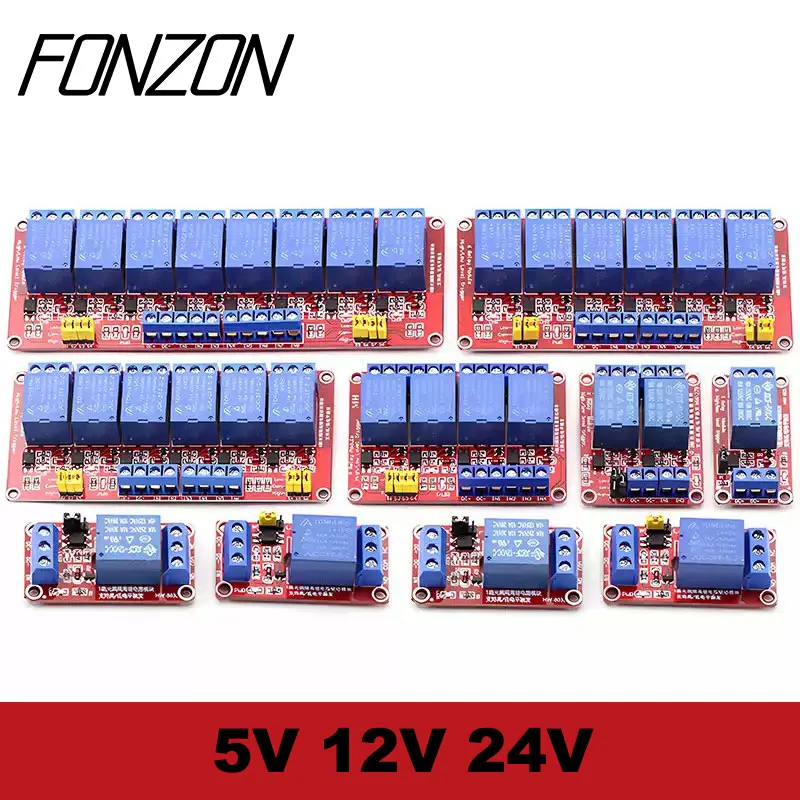 5V 12V 24V Relay Module With Optocoupler Relay Output 1 2 4 6 8 Way Relay Module For Arduino PLC Automation Equipment Control