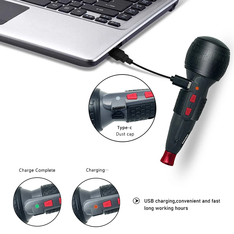 DONUMEH-destornillador eléctrico inalámbrico, minitaladro con batería de litio de 3,6 V, Manual y eléctrico, carga Usb, luz LED para el hogar,