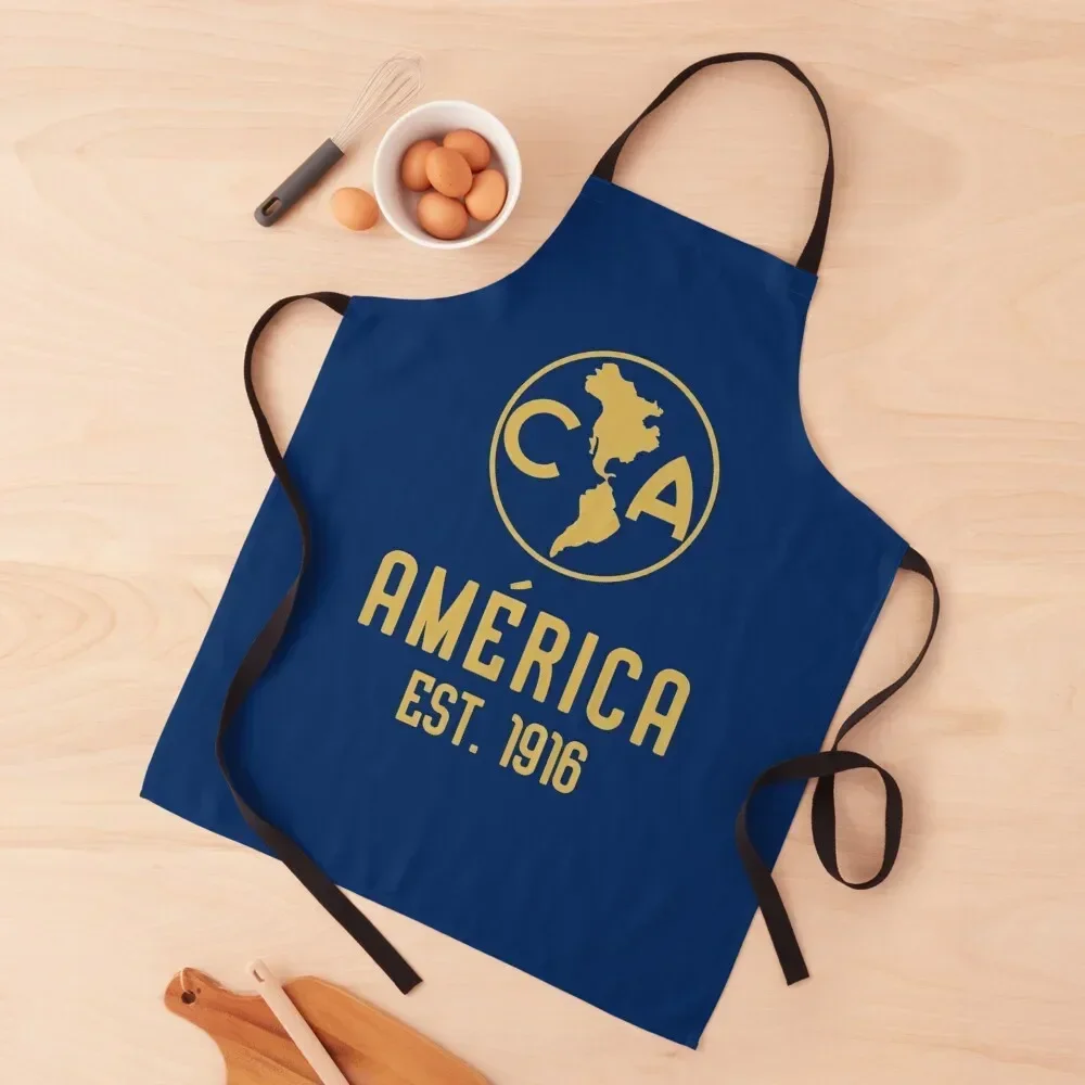 

Club America Gold Apron Household Items Useful Chef Uniform Woman kitchen girl Professional Barber Apron