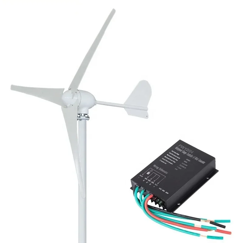 Real 500W Wind Turbine Generator 3 Blades 750MM 12V 24V 48V Windmills With DC Charge Controllers CE Certificate