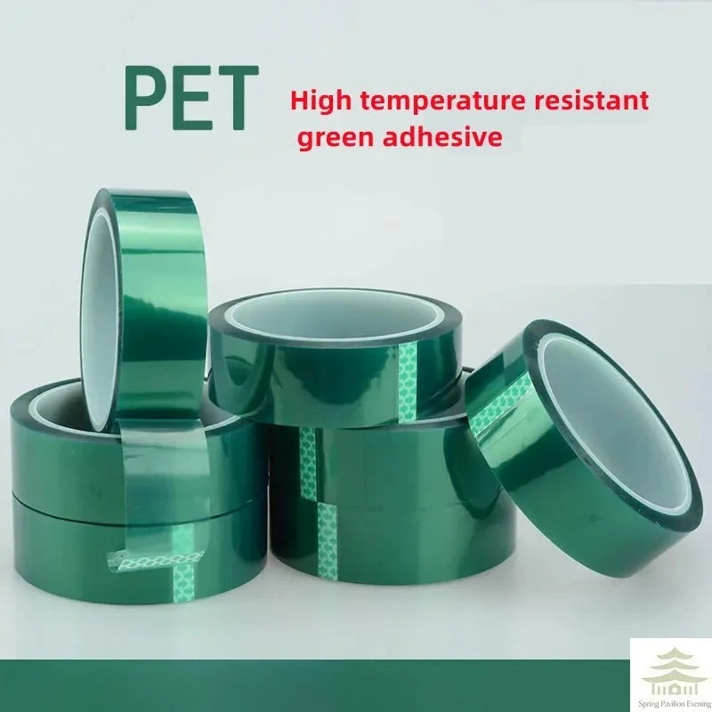 Green Polyester Hi-Temp Masking Tape PET Tape With Silicone Adhesive, Ideal For Painting, Powder Coating, Circuit Boards