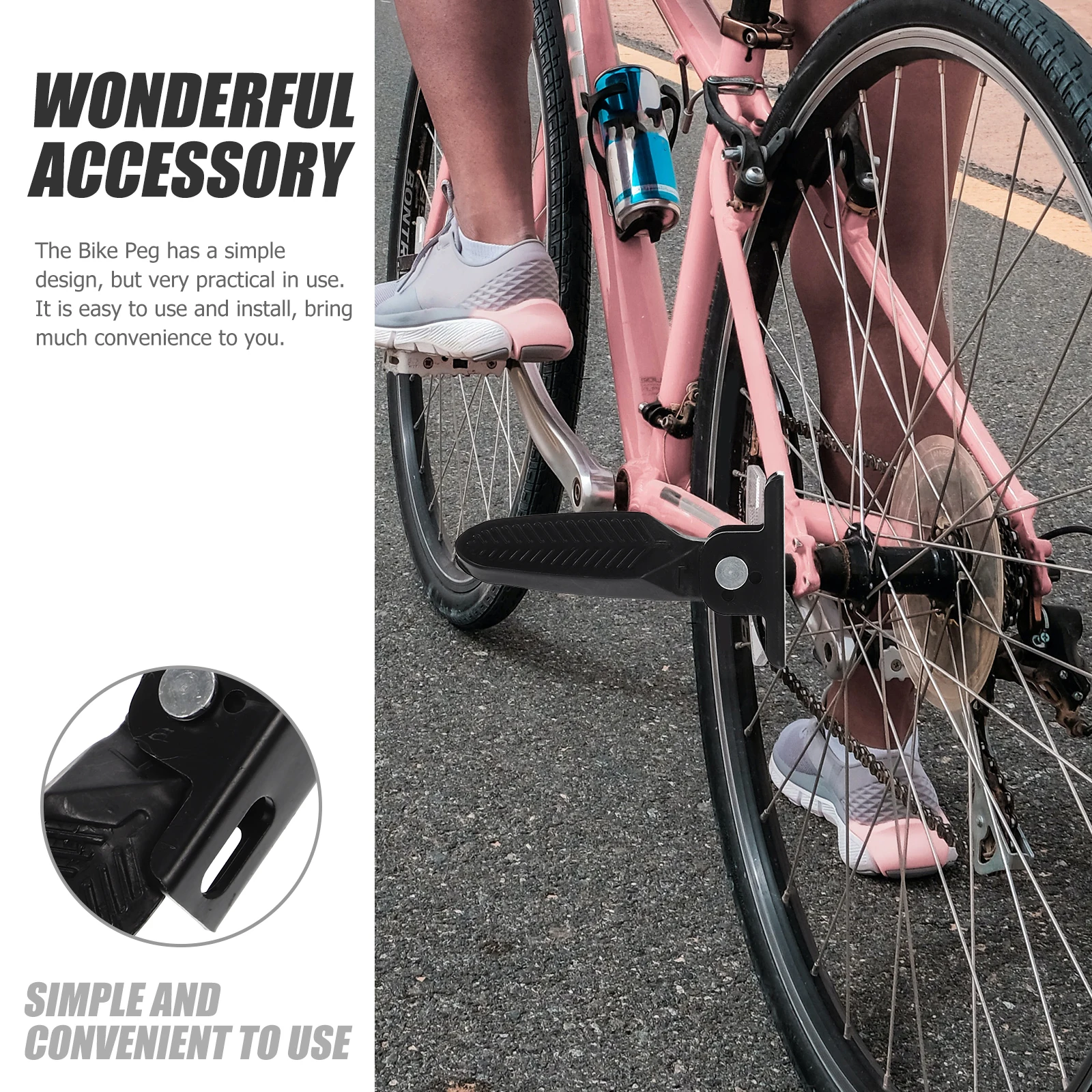 1Pair Electric Bike Rear Seat Pedals Durable Anti-Slip Folding Universal Mountain Bike Pegs Cycling Accessories