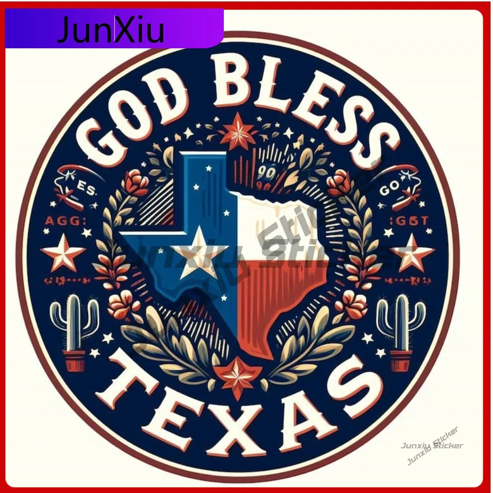 Awesome God Bless Texas Waterproof UV Resistant Vinyl Sticker Decal Exterior Sunproof Durable Stylish Scratch Protective