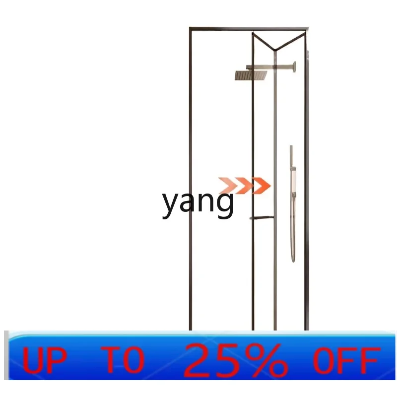 LMMone-shaped folding shower room sliding door small apartment all-inclusive frame glass partition very narrow frame