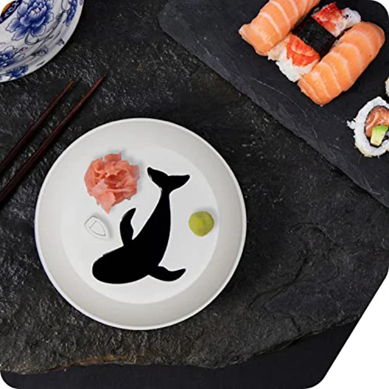 Plato para Salsas Dip Sea Whale - Hecho de Plástico - Plato para Balsamico, Aceite de Oliva y Salsa de Soja - Redondo, Modelo 2026