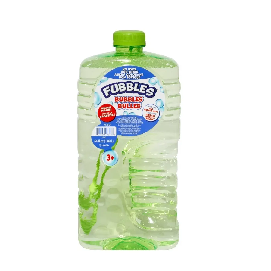 64 fl oz Bubble Solution Bottle, Premium Concentrated Bubble Refill Liquid for Kids Party & Outdoor Play