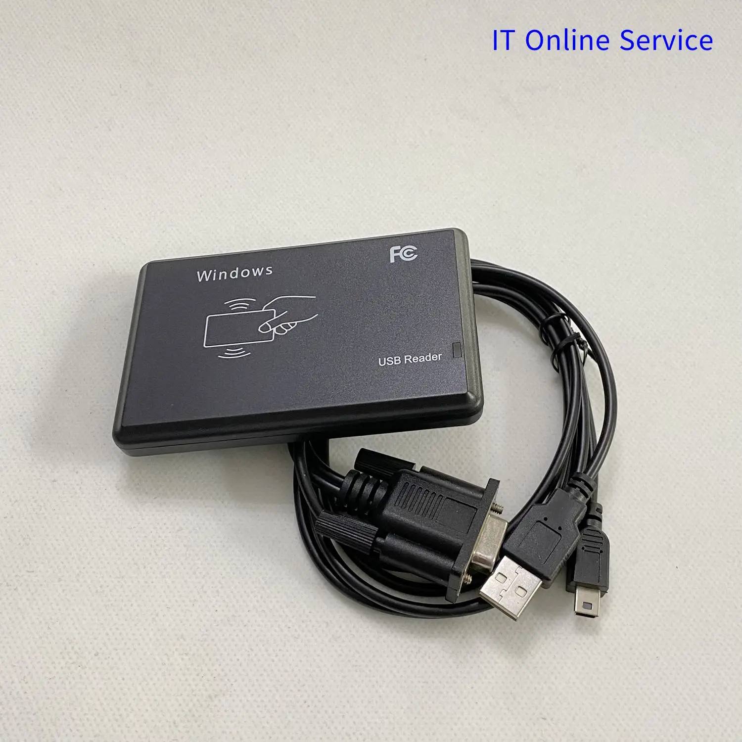 125KHz 13.56MHz RFID Card Reader RS232 Serial Port ID IC Card Reader Writer Support ISO14443A ISO15693
