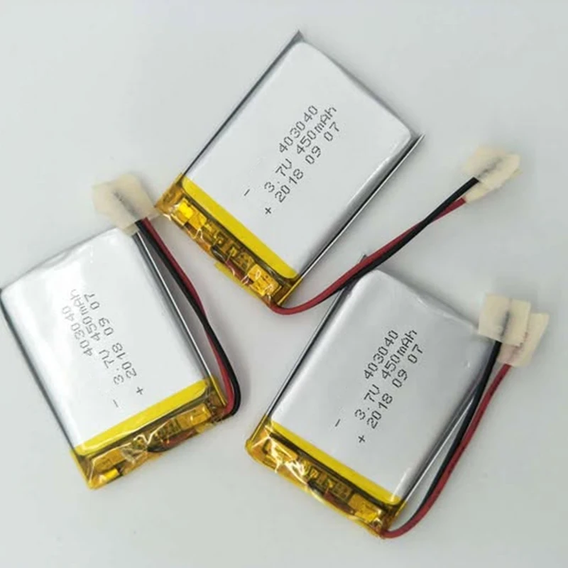 10 PCS 3.7V 450mAh Lipo Polymer Lithium Rechargeable Battery 403040 For MP3 GPS Recorder E-book Camera Smart Watch Speaker