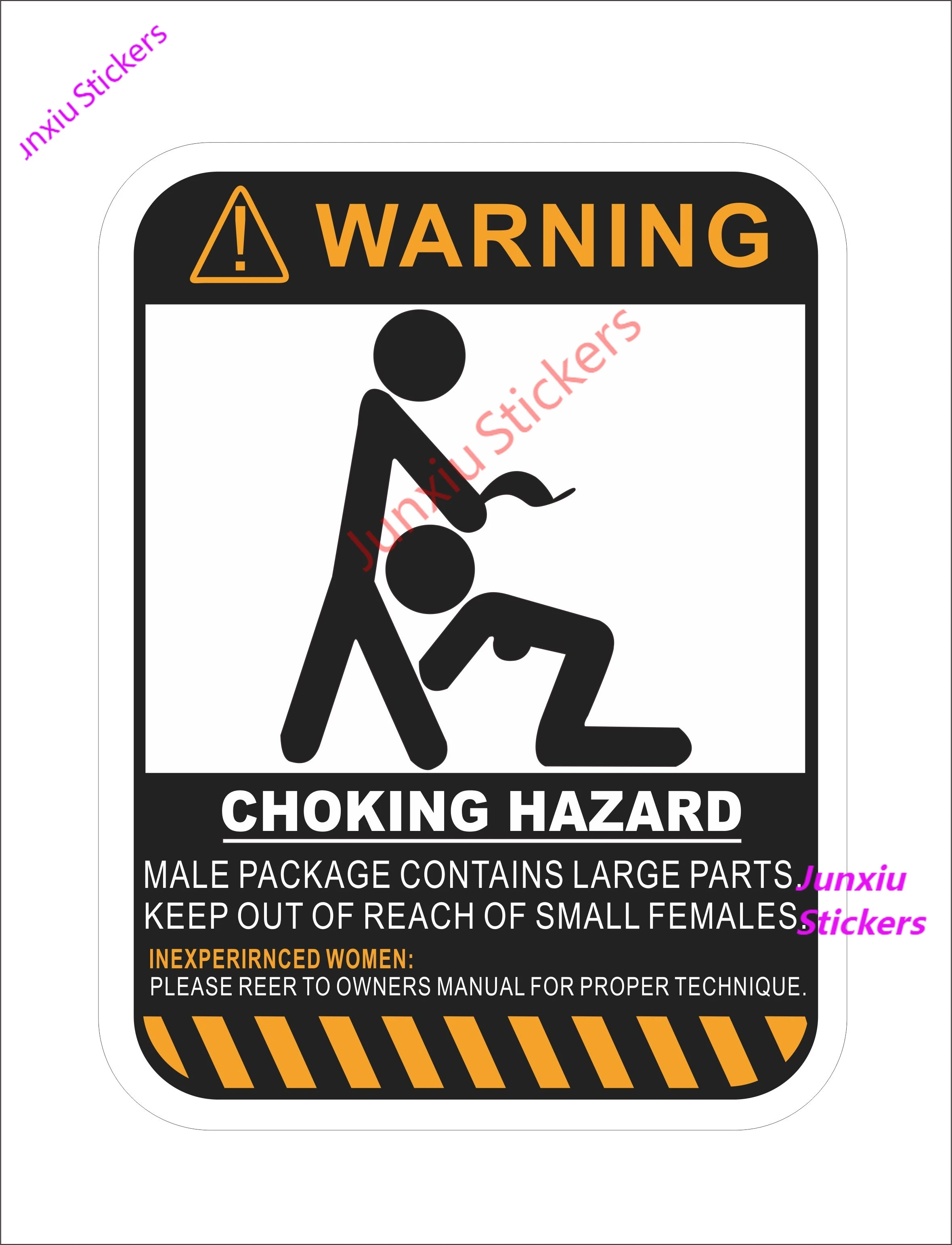 Warning Choking Hazard Funny Car Vinyl Sticker for Window Wall Laptop Bumper Decoration Motorcycle Helmet Sticker Accessories
