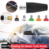 Rotating Dirt Blaster Turbo Nozzle 360 Rotating High Pressure Water Gun Head 3600 PSI Pressure Washer Nozzle for Pressure Washer