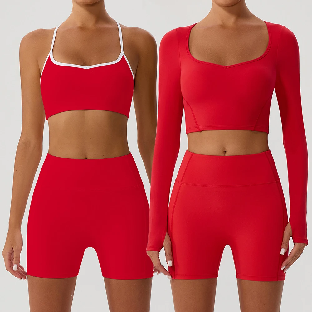 

Two Piece Yoga Sets Women Sportwear Elastic Breathable Gym Training Shorts Set Workout Clothes Ladies Fitness Suit Sport Outfit