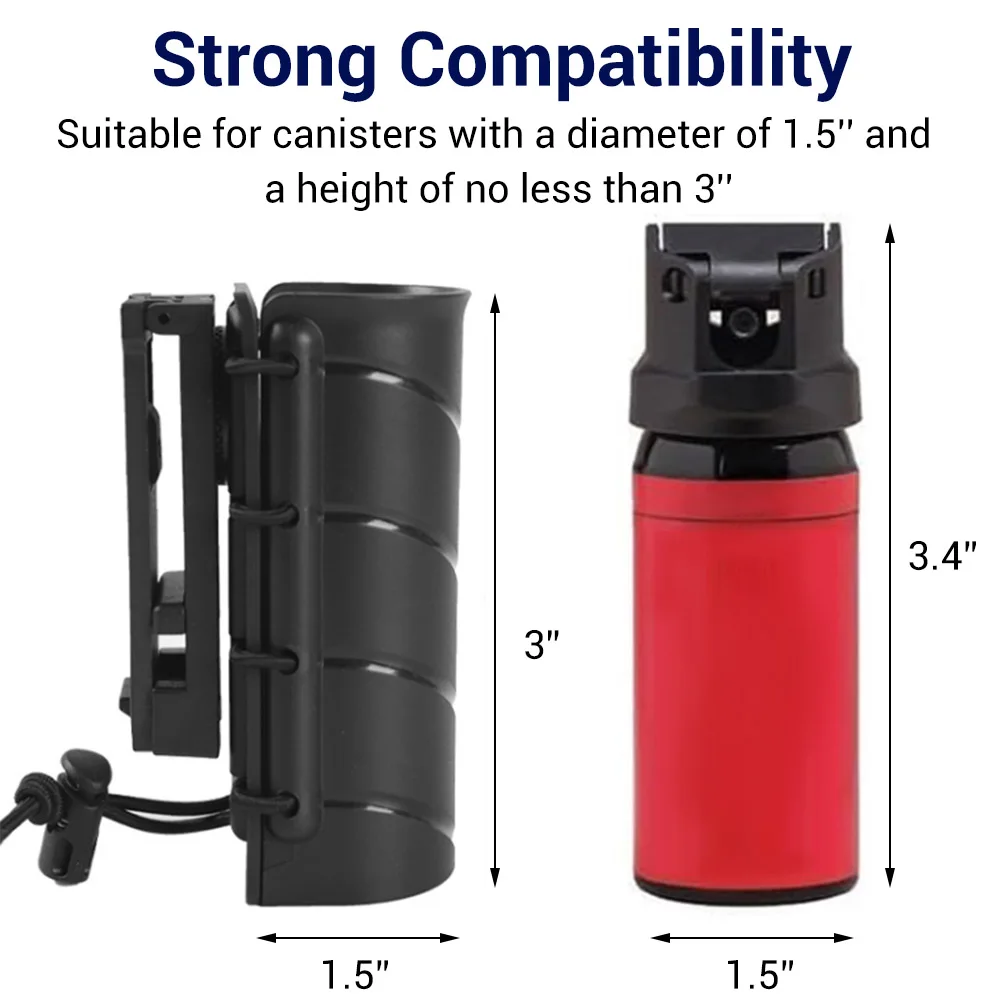 360 Rotating Spray Holster for Duty Belt Pepper Holder OC Mace Pepper Gel Holster MK3 MK4 Canister Carrier Pouch 1.5