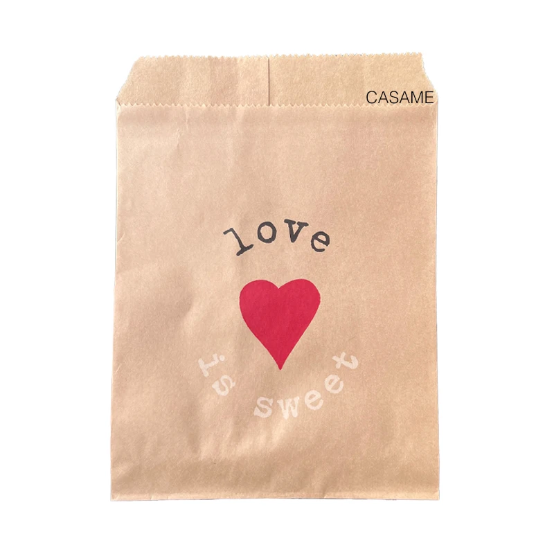 paper bags 5x7in love is sweet wedding Treat Craft Paper Popcorn Bags Food Safe Party Favor Paper bags Best Gift candy sweet Bag