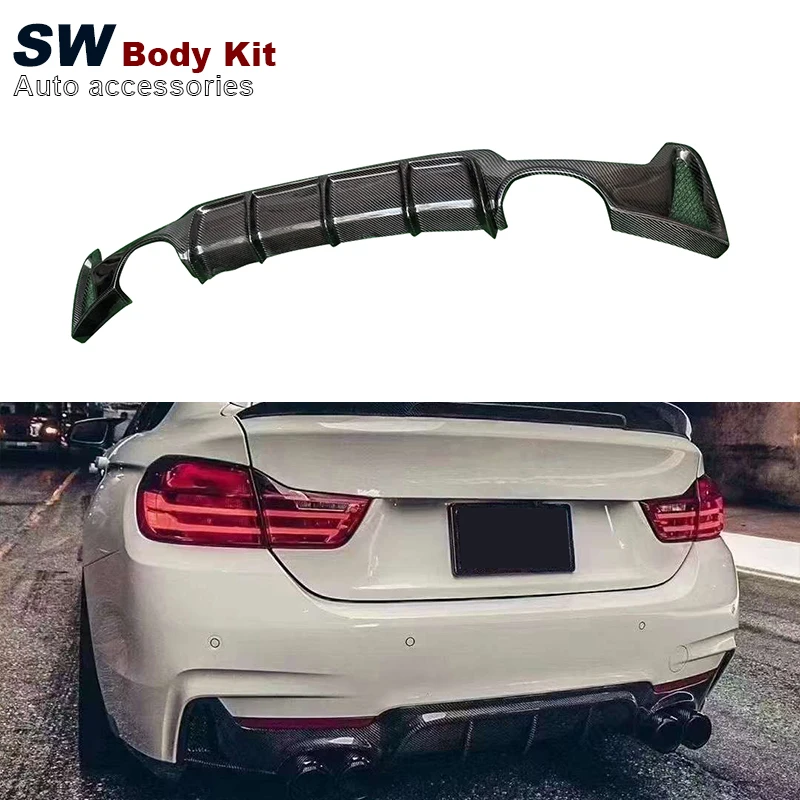 Carbon Fiber MP Style Rear Diffuser For BMW 4 Series F32 F33 F36 2014-2020 Upgrade Rear Bumper Splitter Lip Diffuser Cover Trim