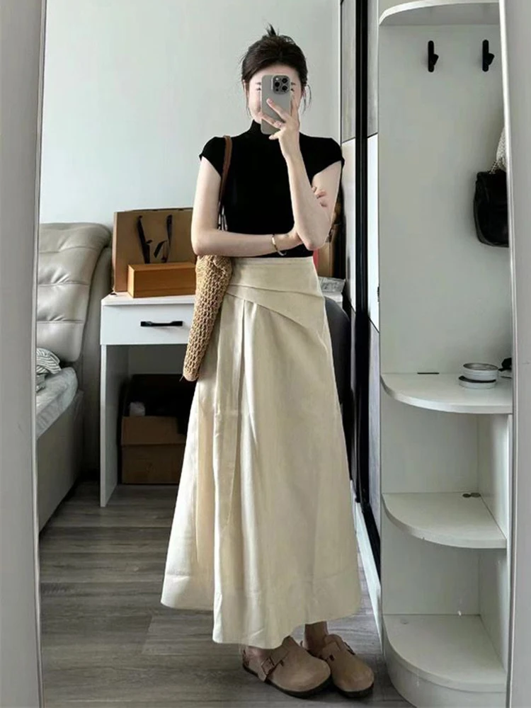ハイウエストミニスカートと半袖トップスのレディースファッションセット、夏のアウトフィット、プラスサイズ、ハーフハイカラー、ツーピースアンサンブル
