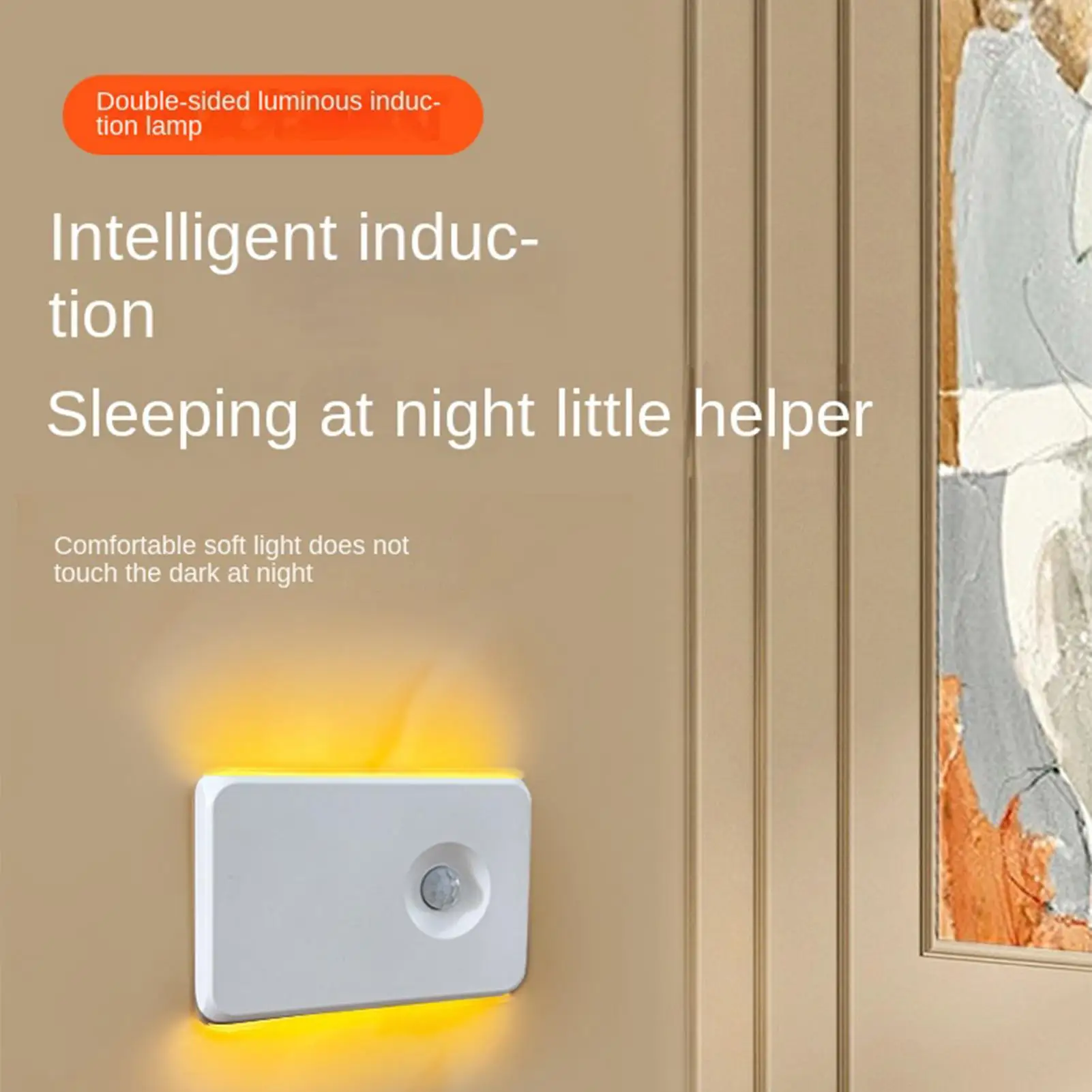 Stair Lights Motion Sensor Indoor 2 Pieces LED Magnetic Lamp Wireless Hallway Light For Indoor Home Bathroom Cabinets Counter