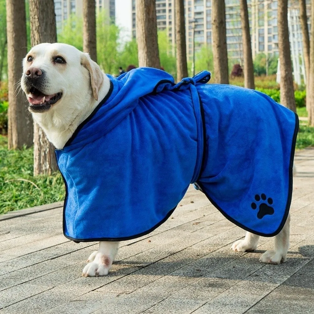 Roupão de Banho para Cães de Alta Absorção com Cinto Fixo, Toalhas de Banho Super Quentes para Cães, Toalha de Microfibra com Capuz para Limpeza e Higiene de Animais de Estimação