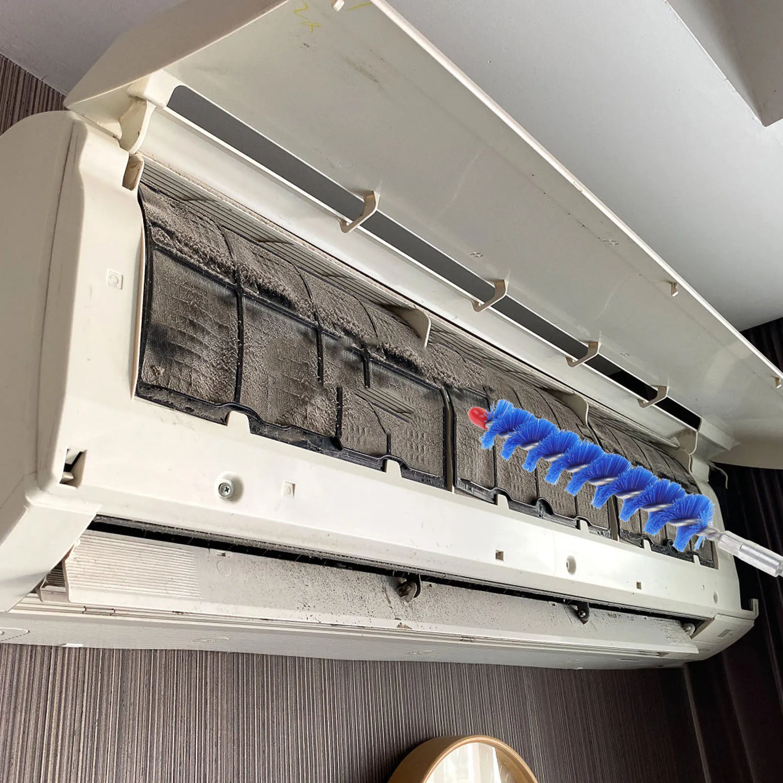 

Central Air Conditioning Cleaning Brush Copper Pipe Nylon Portable Multi Purpose Tool for Air Conditioner Condenser and Pipe