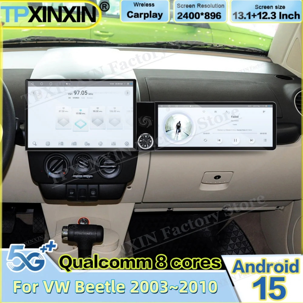 For VW Beetle 2003~2010 Android Auto Dual Screen interaction Car Radio Stereo Receiver Multimedia Player Navigation Head Unit