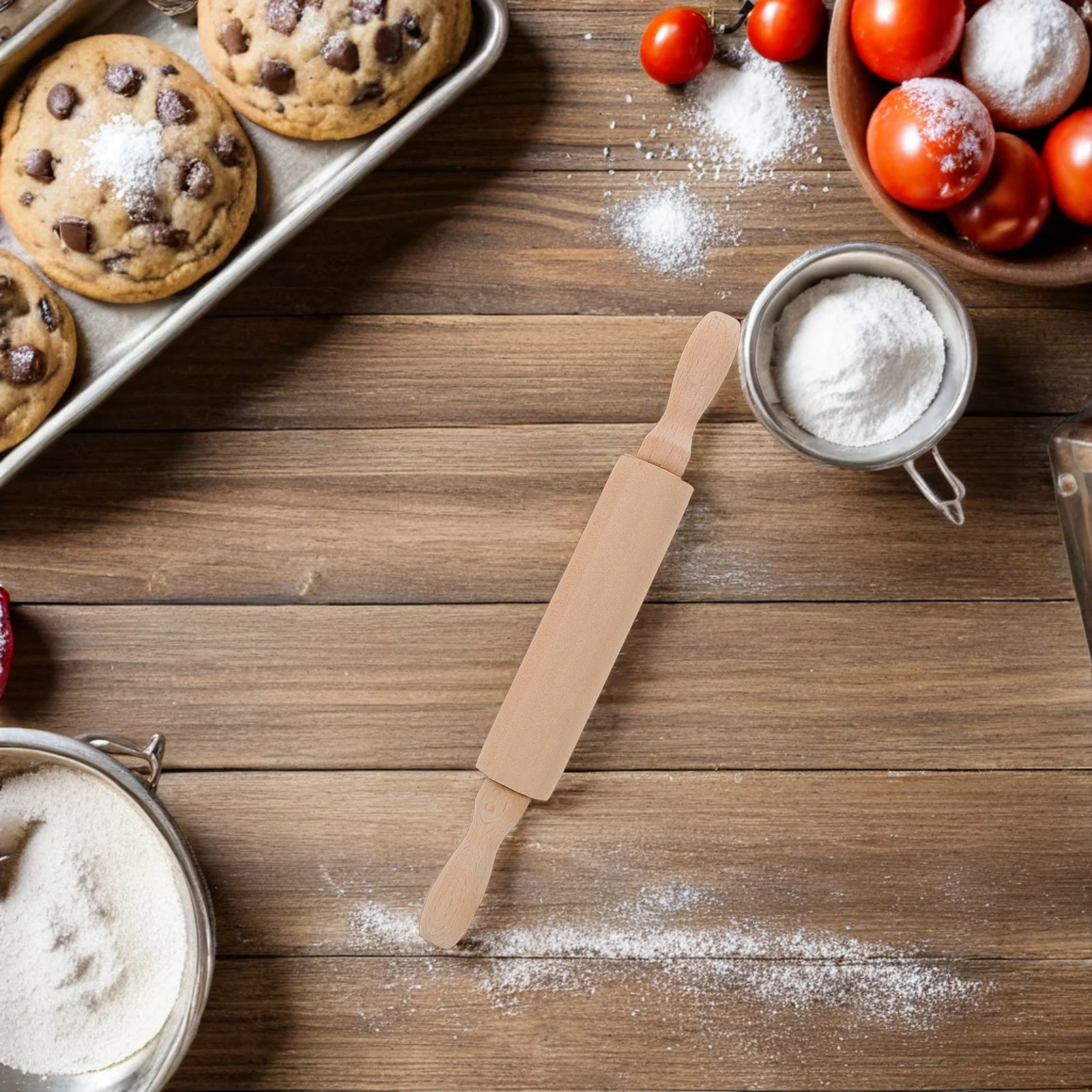 

8pcs Mini Rolling Pin For Kids Natural Wood Dough Roller Nonstick Small Pastry Rolling Pin For Cookies Fondant Dumplings Kids