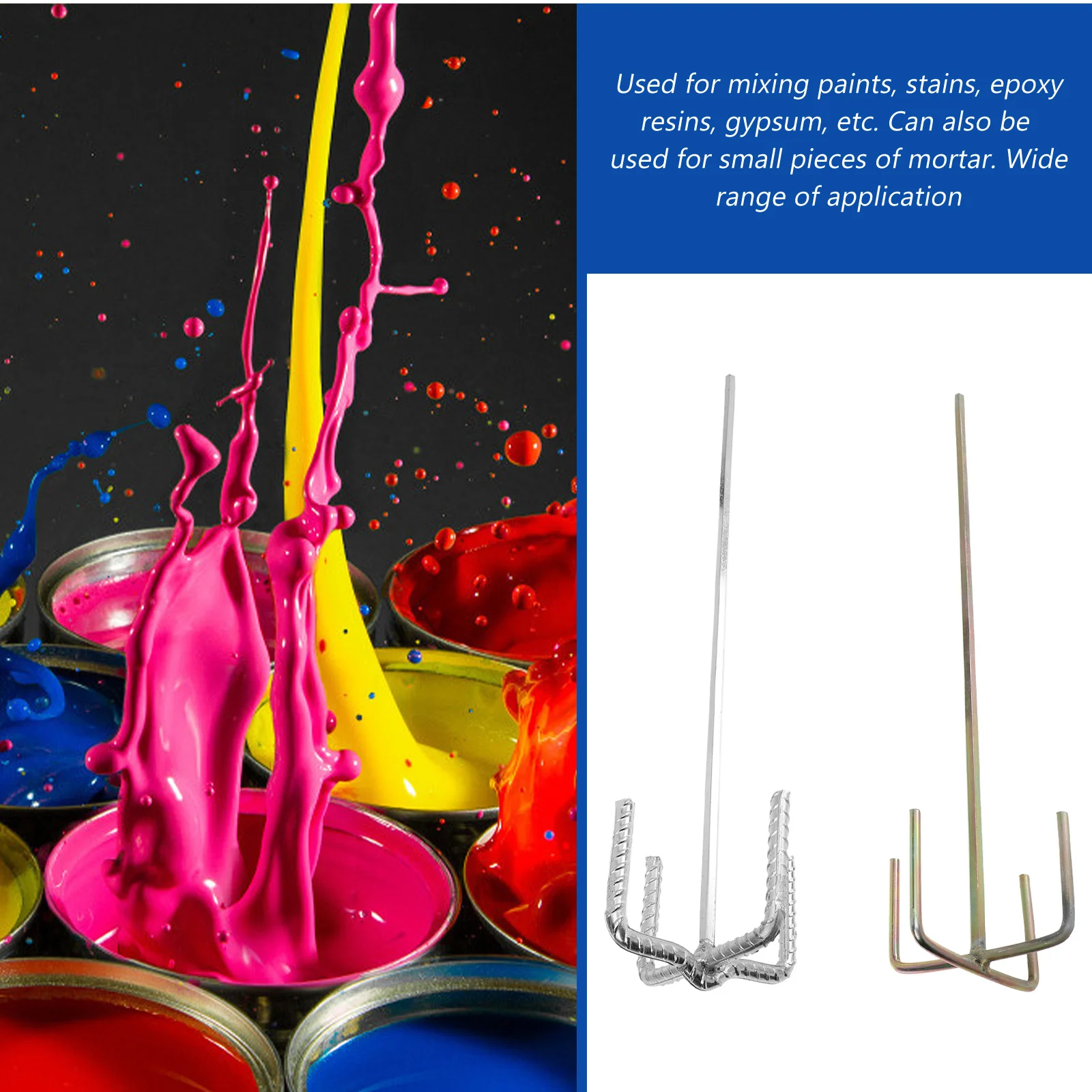 

2pcs Hexagonal Stirring Rod High-carbon Steel Paint Sticks Cement Mixer Drywall Mud Hex Head Electric Drill Rods Mortar Oil