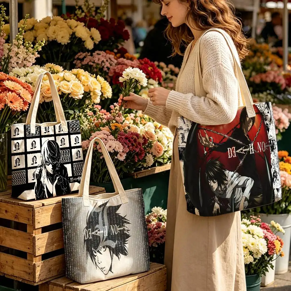 Anime Death Note Tote Bag, Large Capacity Shoulder Bag, Women's Casual Handbag For Work School Shopping