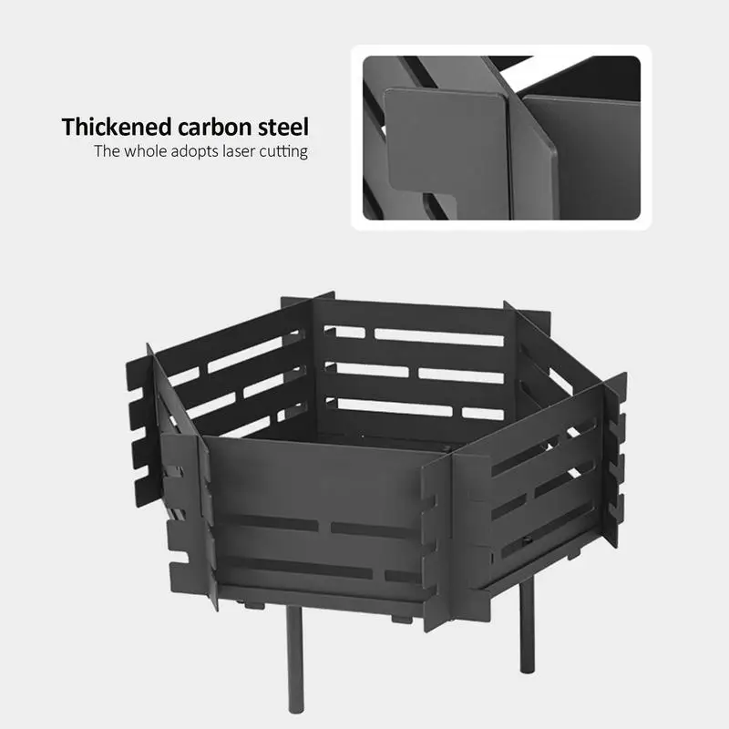 Collapsible Burn Fire Pit Heat-Resistant Barbecue Stand Grill Safe Grills & Smokers Wear-Resistant For Camping Picnic