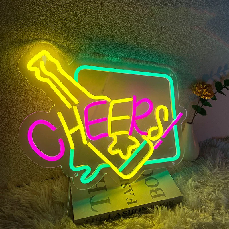 Imagem -02 - Beer Cheers Neon Led Sign Cocktail Lights Wall Decor Homem Caverna Bar Casa Pub Festa Clube Restaurante Loja