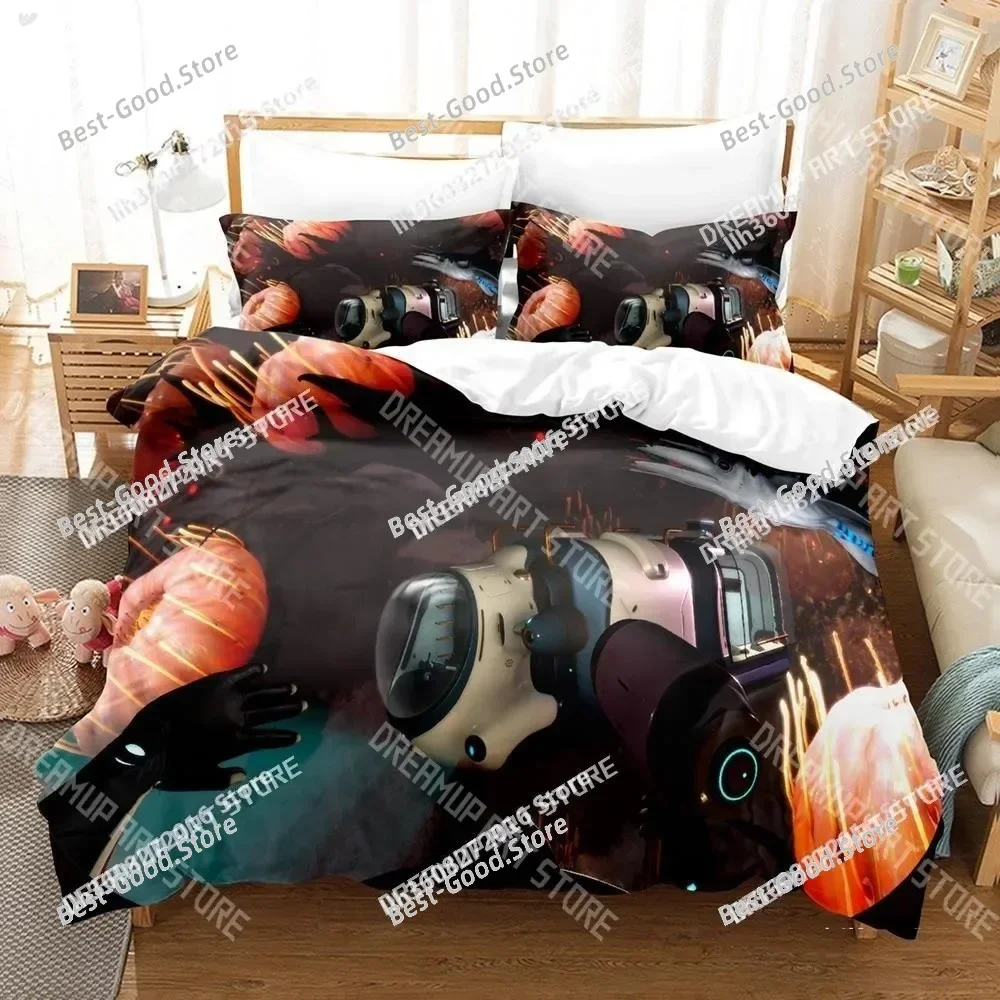 Subnautica Below Zero Bedding Set Single Twin Full Queen King Size Bed Set Adult Kid Bedroom Duvetcover Sets Anime Bed Sheet Set