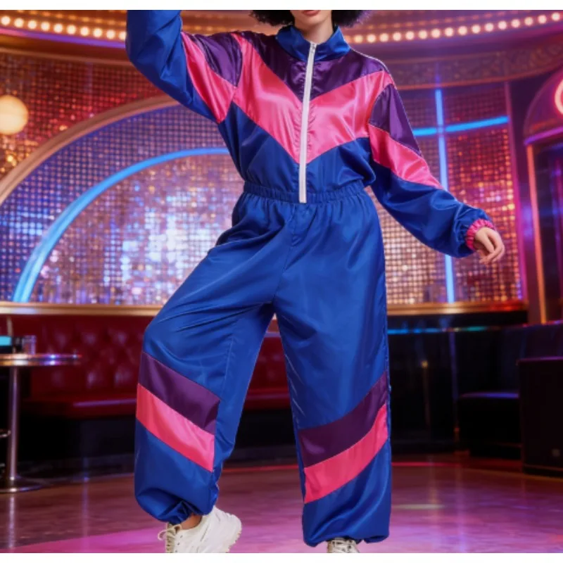 

Vintage Hippie Costume Set 70s Disco Outfit Halloween Retro Rock Dance Sportswear Rock Dance Sportswear