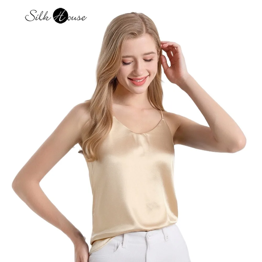 

2026 Women's Summer Casual New 19MM 100% Natural Mulberry Silk Plain Satin Simple Solid Color Versatile Comfortable Sexy Strap