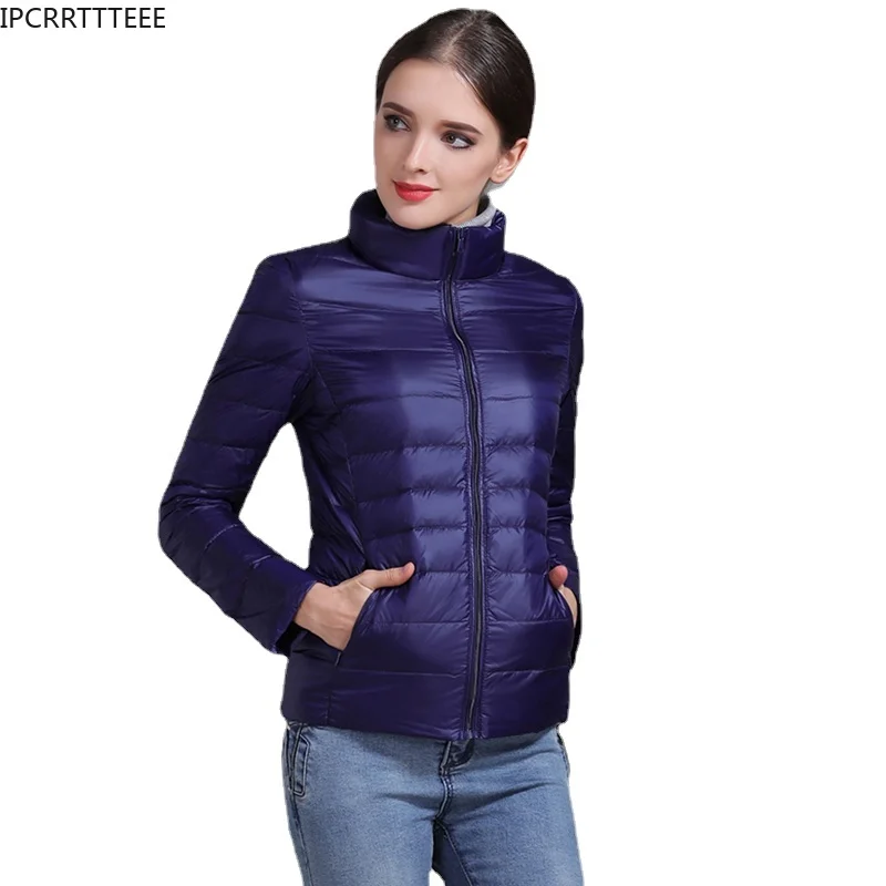 Hot Sale Women Down Jacket Hooded 90% Duck Warm Overcoat Solid Portable Outerwear Ultra Light Down Coat