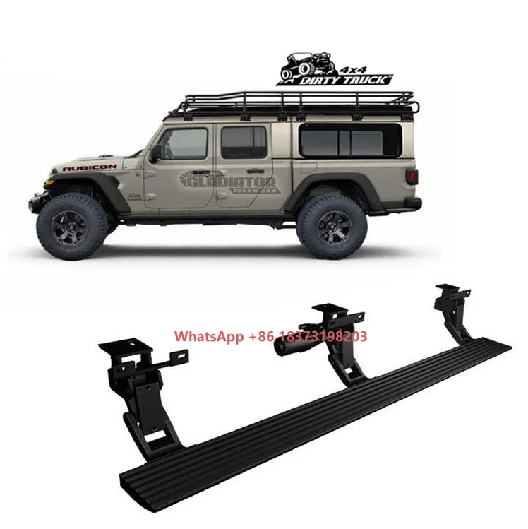 

DirtyTruck 4x4 Retractable Aluminum Alloy Electric Side Steps Best Power Running Pedals for 2020+ Gladiator