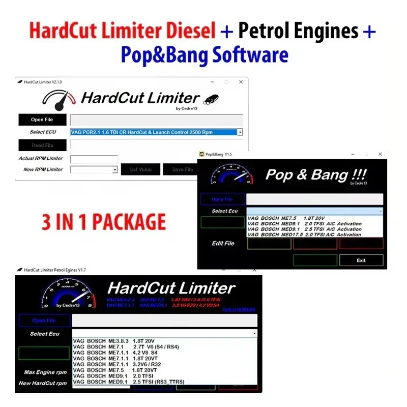 Yeni HardCut Sınırlayıcı Dizel - Benzinli Motorlar - Pop&Bang - HARDCUT LIMITER VMAX+ HotStartr + QLaunchr Yazılımı 6\'Sİ 1 PAKET