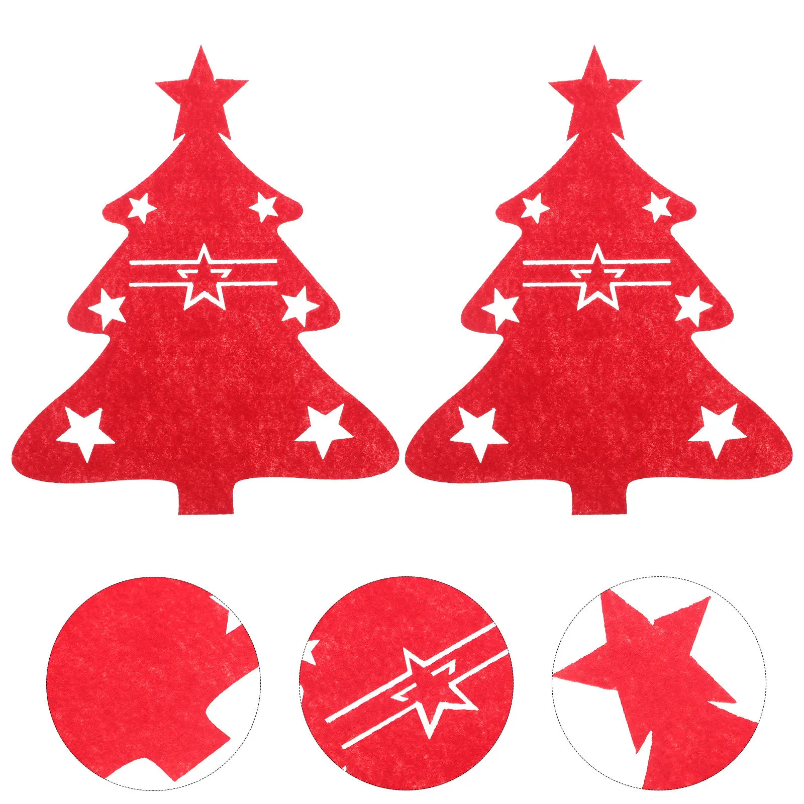 

Набор из 48 фетровых мешочков для столовых приборов в форме рождественской елки, красные, для вилок, ложек и столовых приборов, для праздничного стола