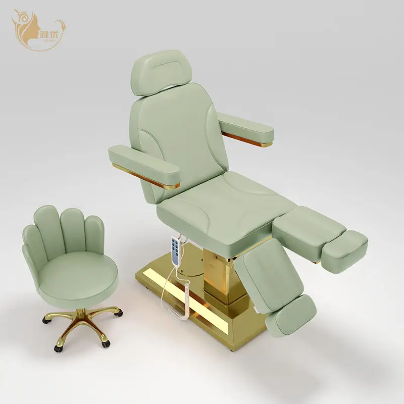 Electric Spa Massage Bed With 3 Motors Adjustable Backrest And Legrest For Professional Beauty Salon Furniture