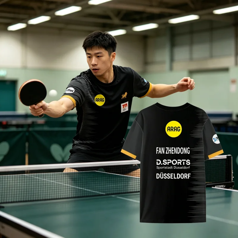 Table Tennis Jersey Family Style Short Sleeved Sports Training T-shirt, Breathable Sports T-shirt for Table Tennis Supporters
