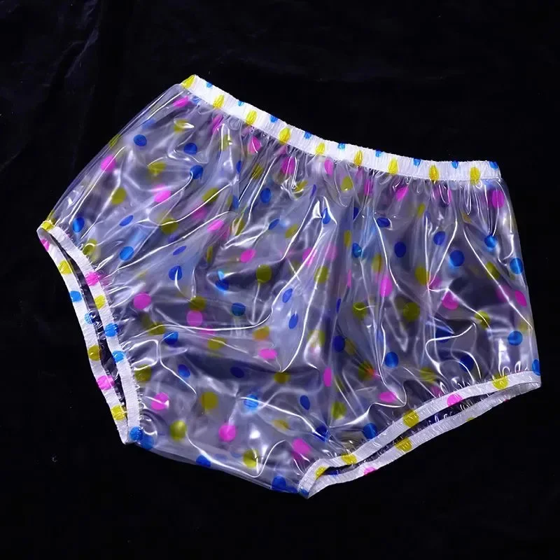 

PVC Thick Plastic Underpants High Waist Waterproof Loose Soft Silent ABDL Diaper Briefs Incontinence Pants Adult Baby Panties