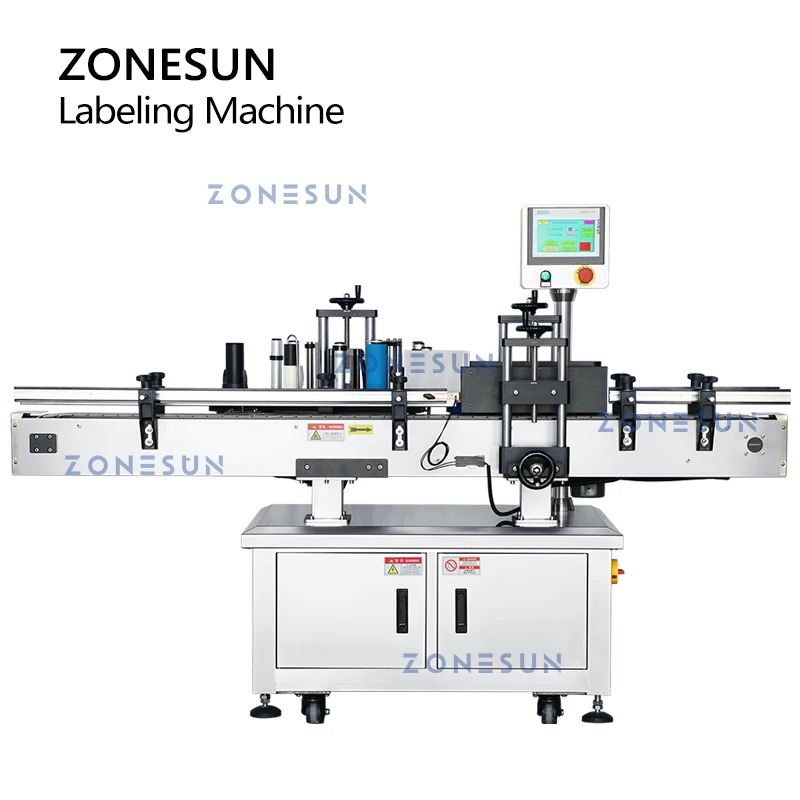 ZONESUN Round Cylindrical Bottle Wrap Around Labeling Machine ZS-TB200R Automatic Vial Jar Can Tin Drinks Cosmetics Packaging