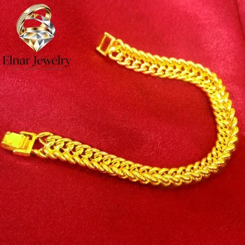 

Elnar Jewelry Luxury 24K 9999 Pure Gold real gold 10MM 6MM Men and Women Snake Bone Bracelet