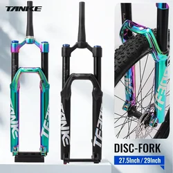 TANKE MTB shock absorption front fork aluminum alloy air oil suspension 27.5 29inch Bike Fork tapered tube boost 36mm TUBE 160mm