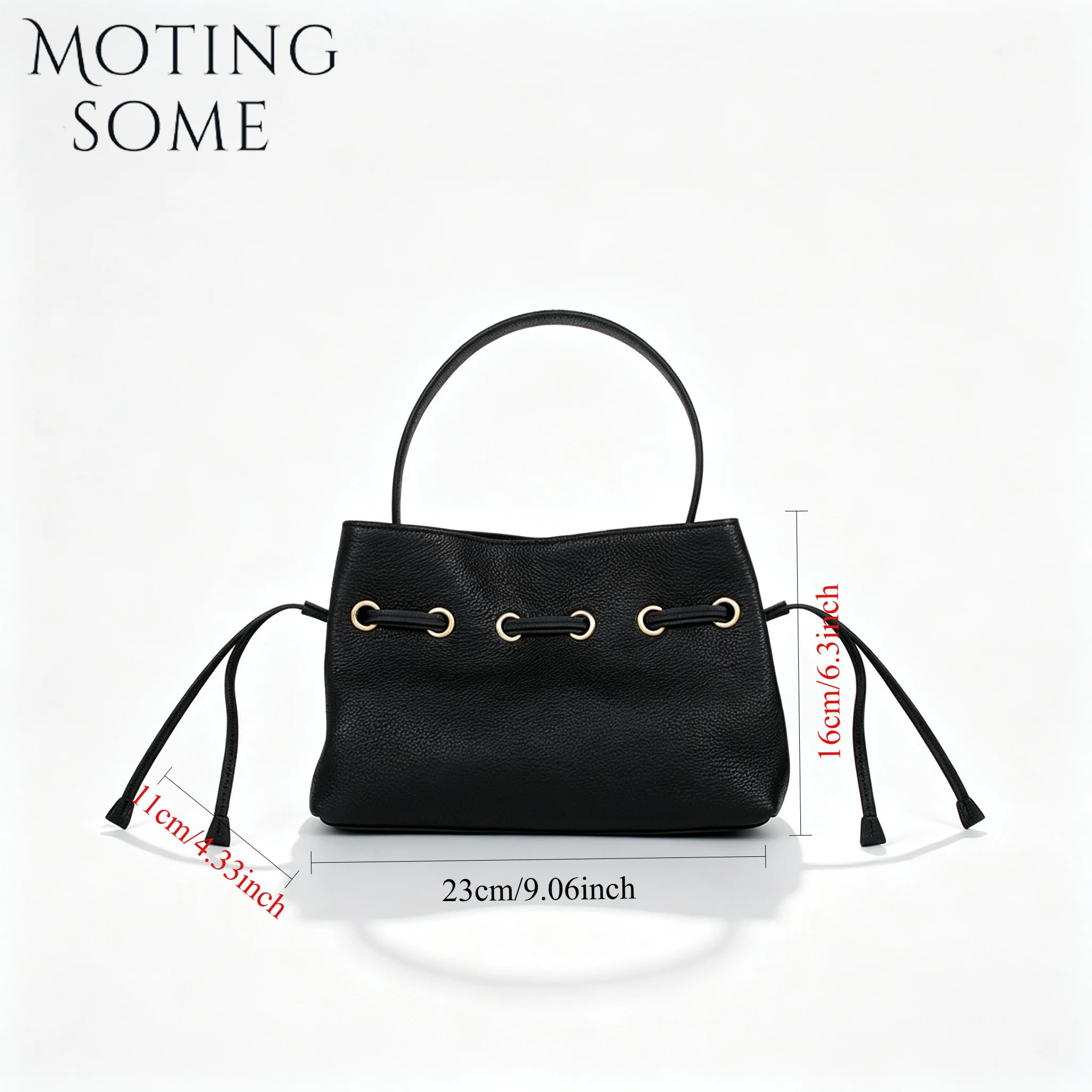 MOTINGSONE Genuine Suede Leather Small Bags Womens Shoulder Crossbody Unique Drawstring Casual Autumn Winter Newly Arrivals 2026